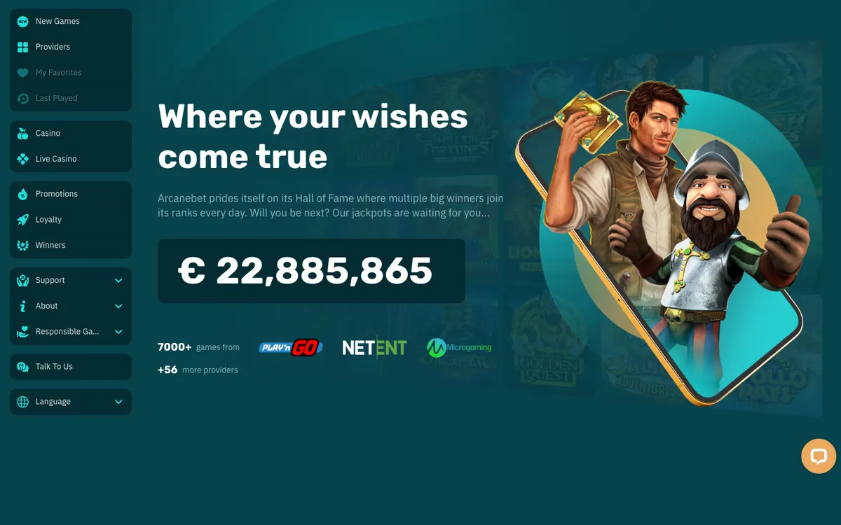 arcanebet Casino — «Главная», снято из страны Австралия