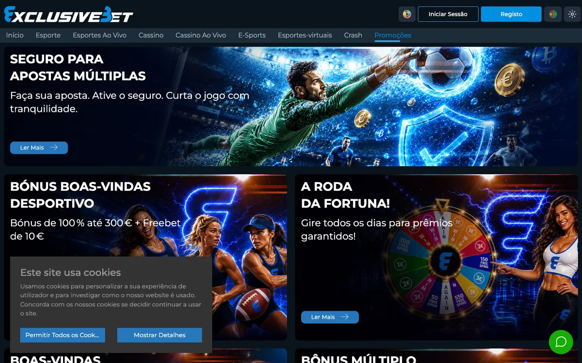 ExclusiveBet Casino — Promotions, captured from Portugal