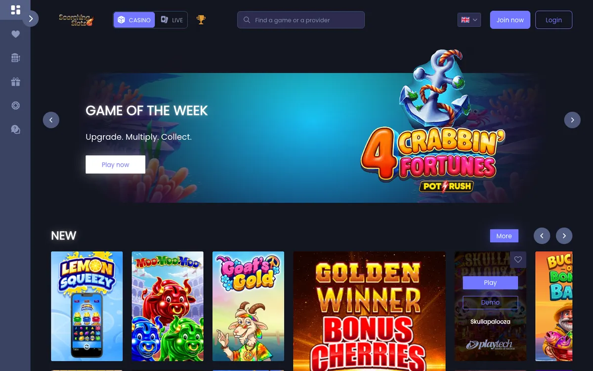 Scorching Slots Casino — «Главная», снято из страны Франция