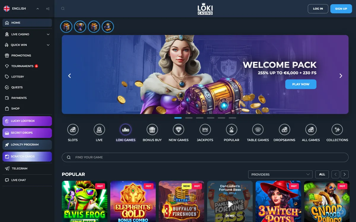 Loki Casino — Sign-up, captured from Norway