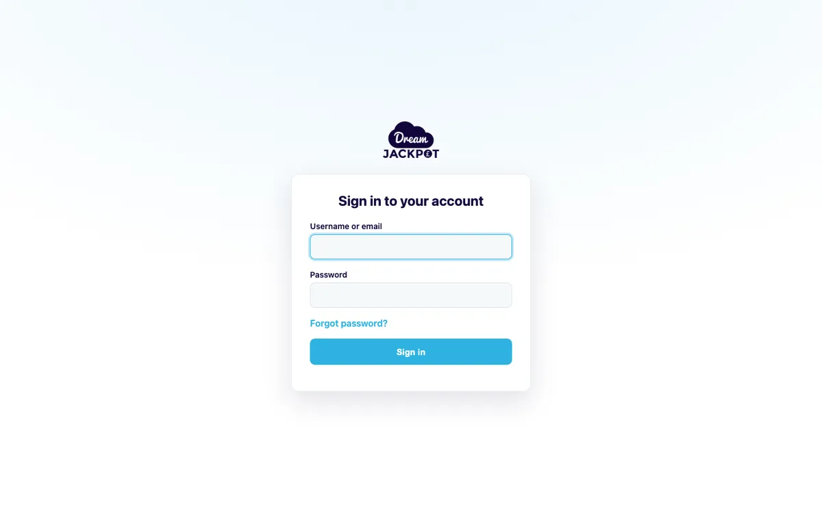Dream Jackpot Casino — Sign-up, captured from United Kingdom