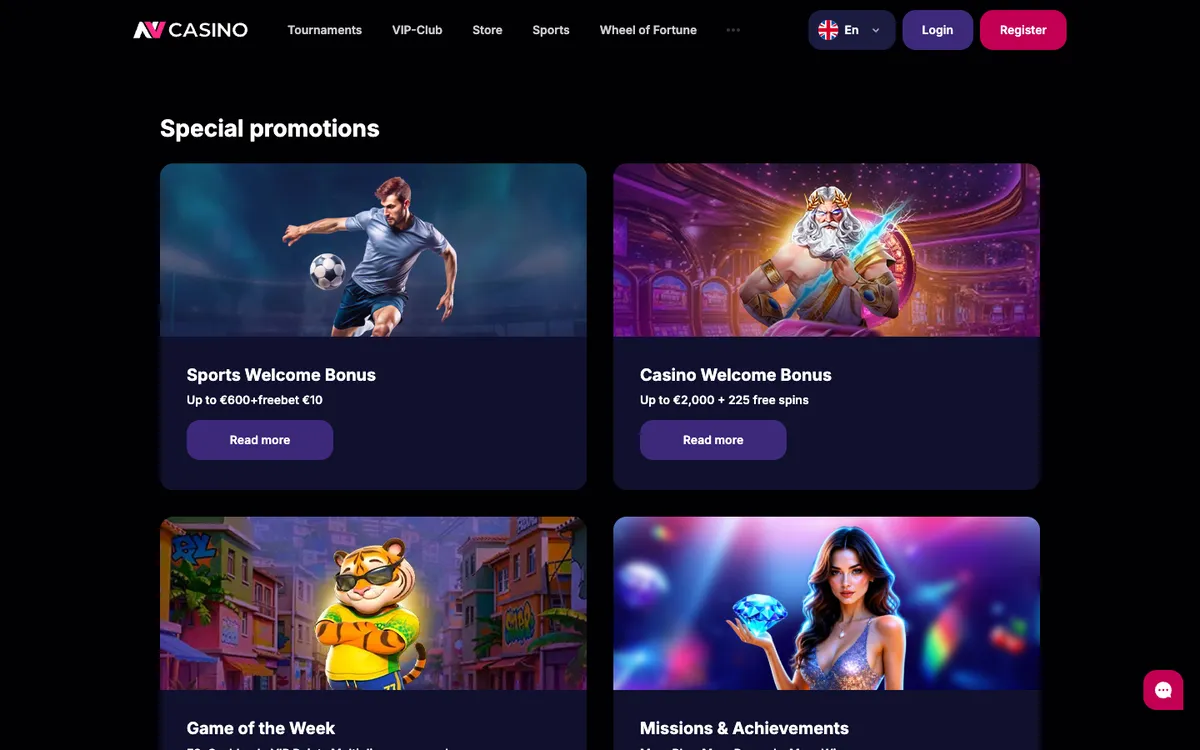 NV Casino — Promotions, captured from Latvia