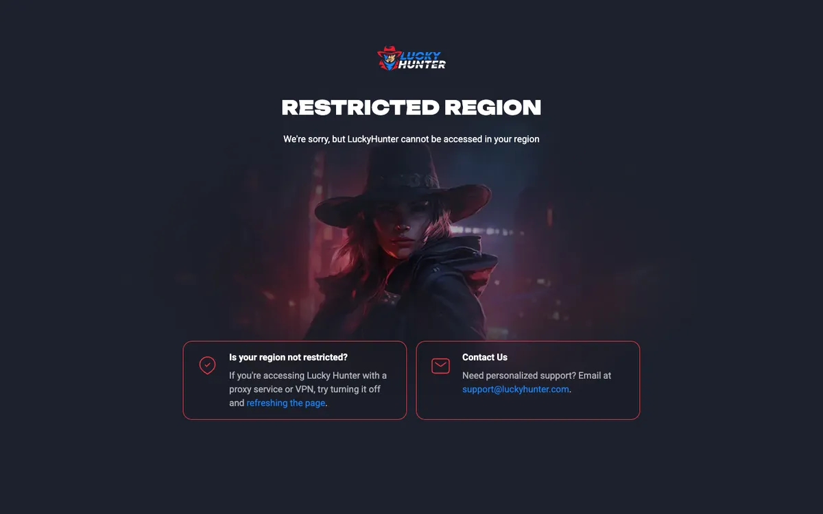 Lucky Hunter Casino — «Главная», снято из страны Франция