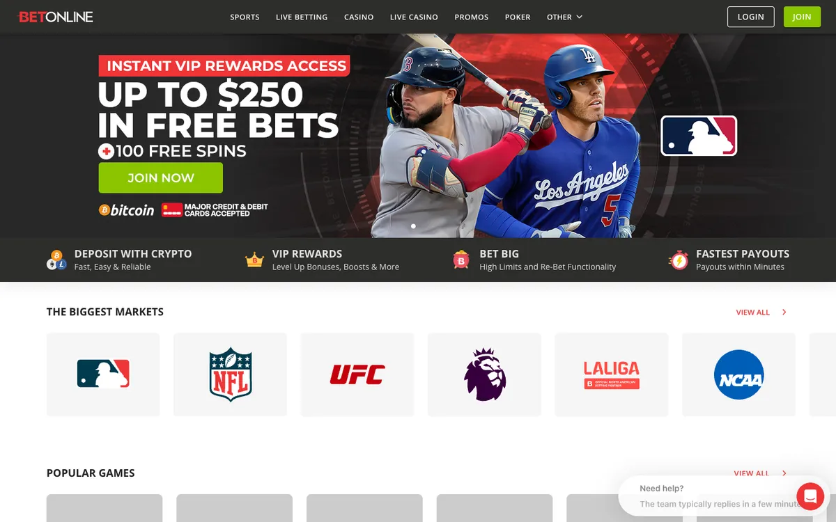 BetOnline Casino — «Главная», снято из страны Япония