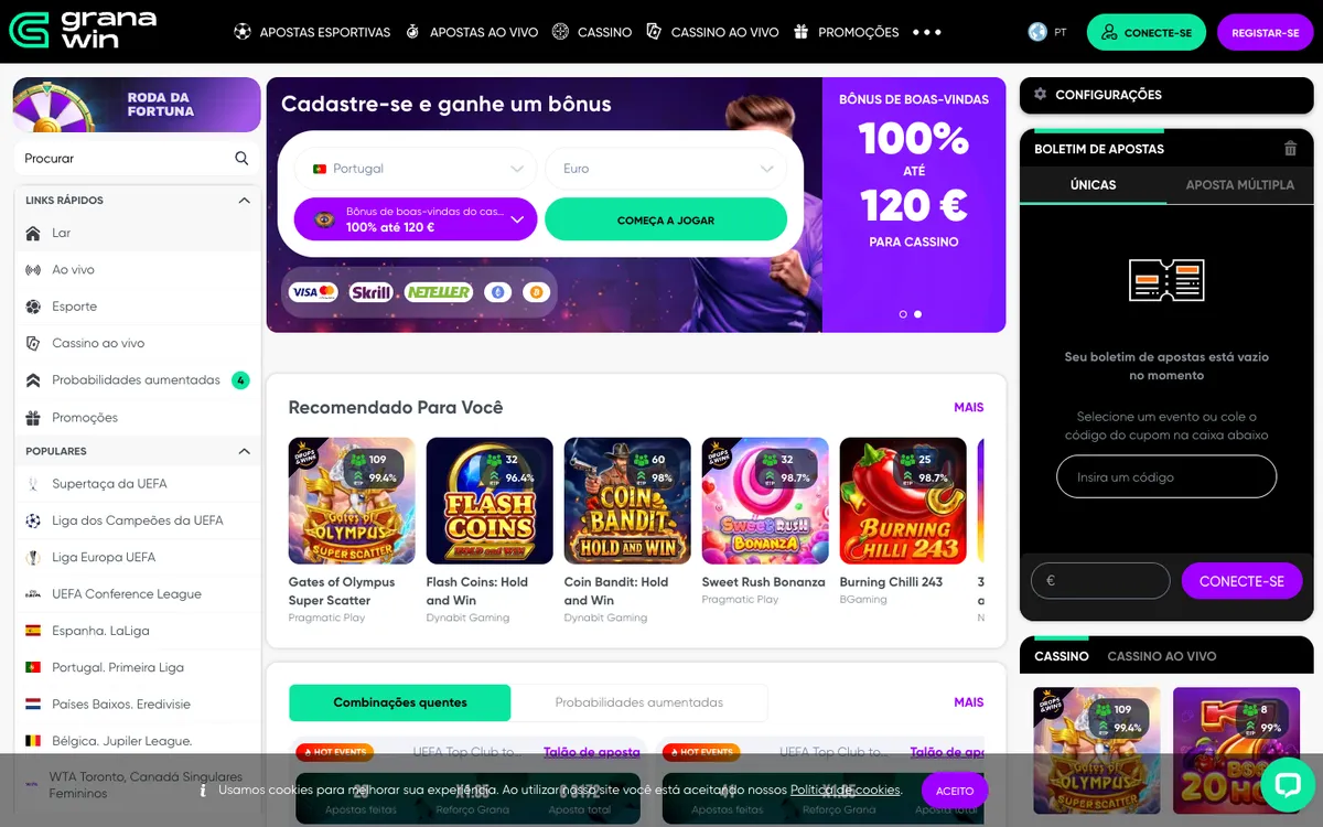 GranaWin Casino — Promotions, captured from Portugal