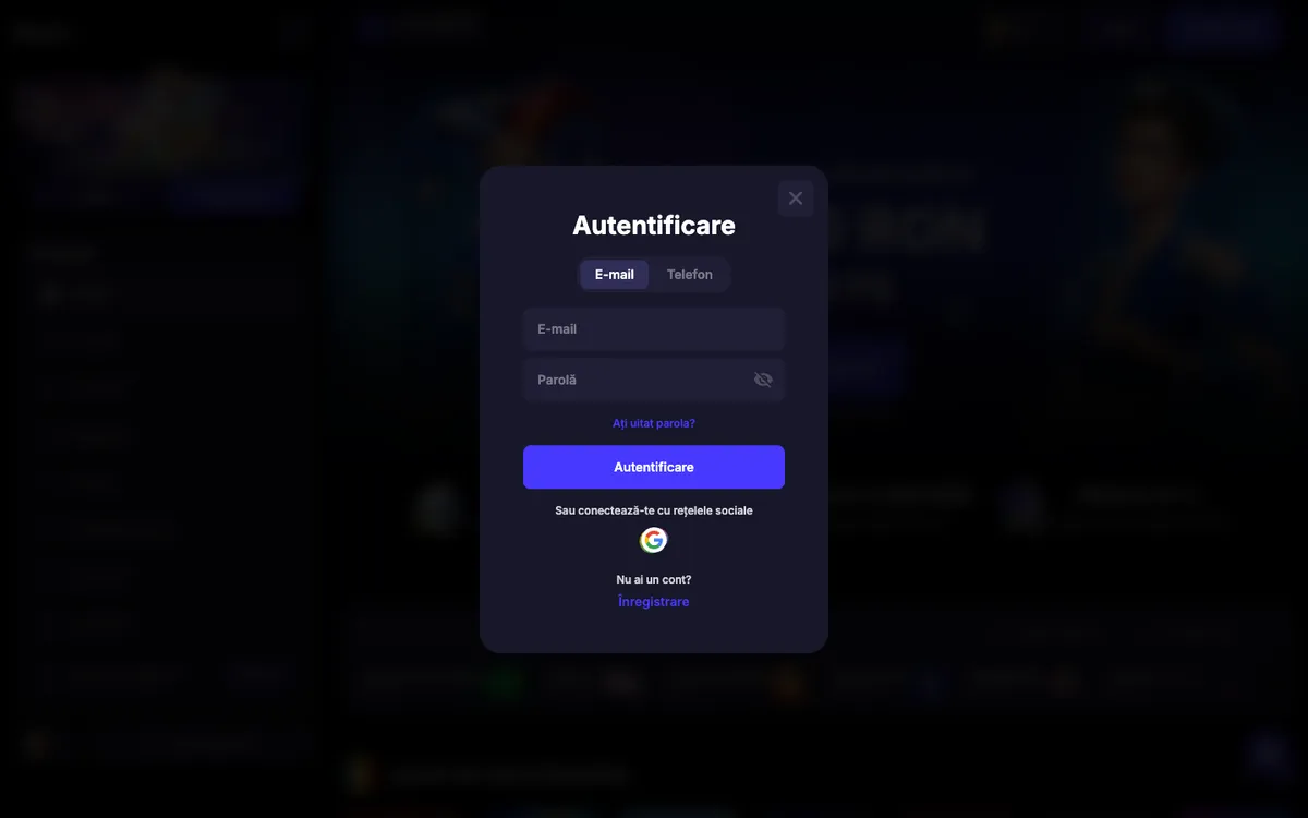 Sierra Casino — Sign-up, captured from Romania
