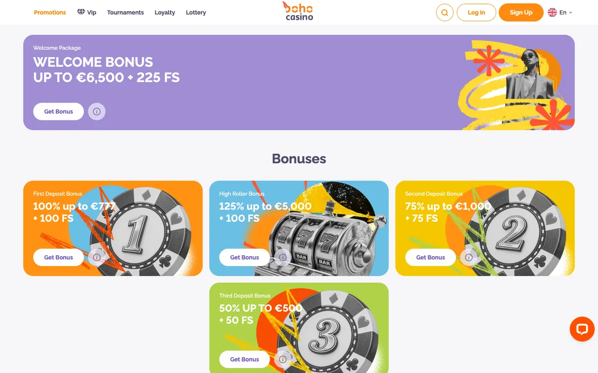 Boho Casino — «Акции», снято из страны ОАЭ
