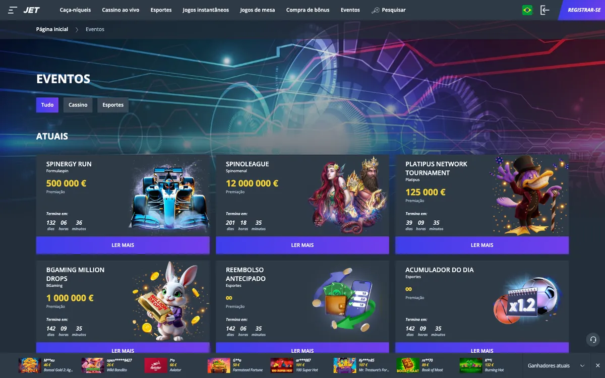 Jet Casino — «Акции», снято из страны Португалия