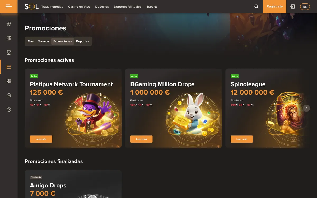 Sol Casino — Promotions, captured from Mexico