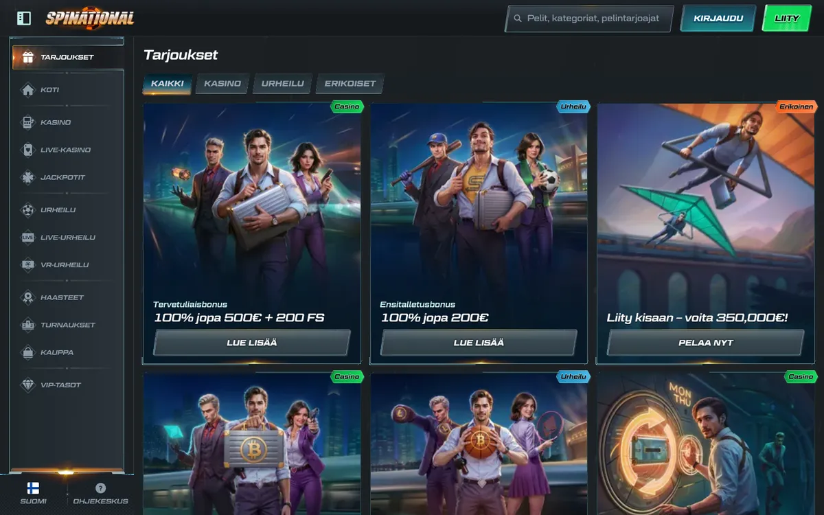 Spinational Casino — Promotions, captured from Finland