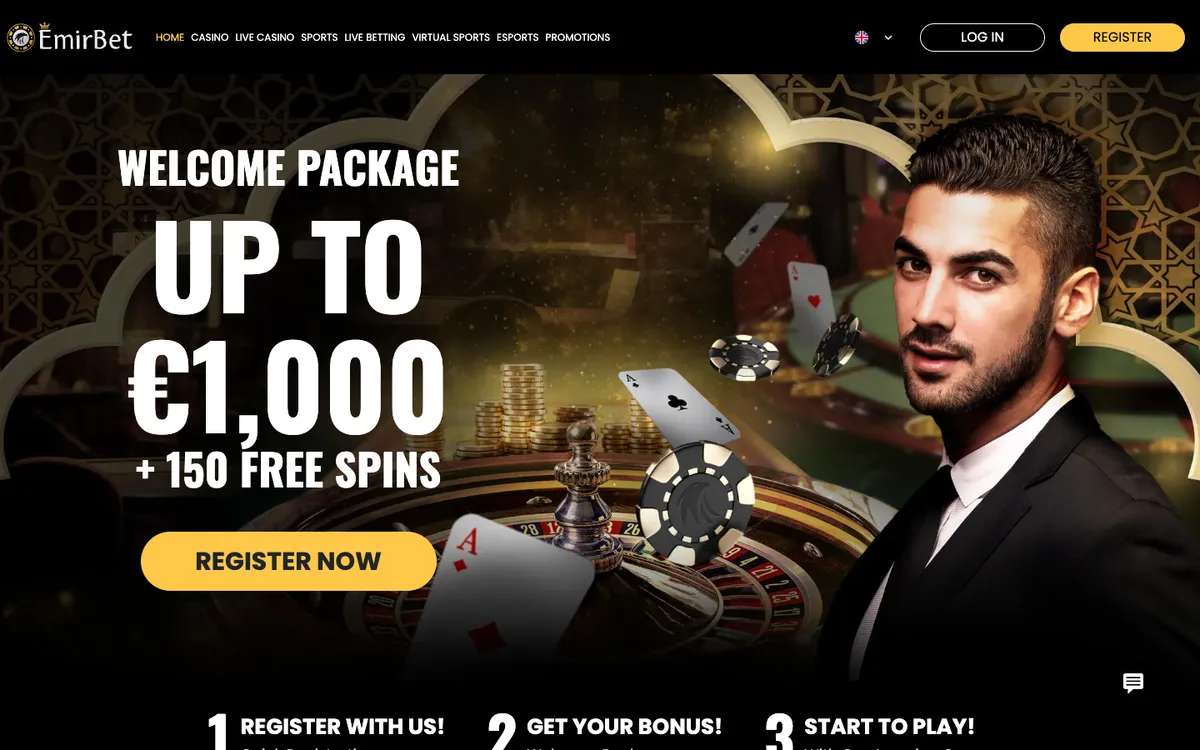 EmirBet Casino — Home page, captured from Brazil