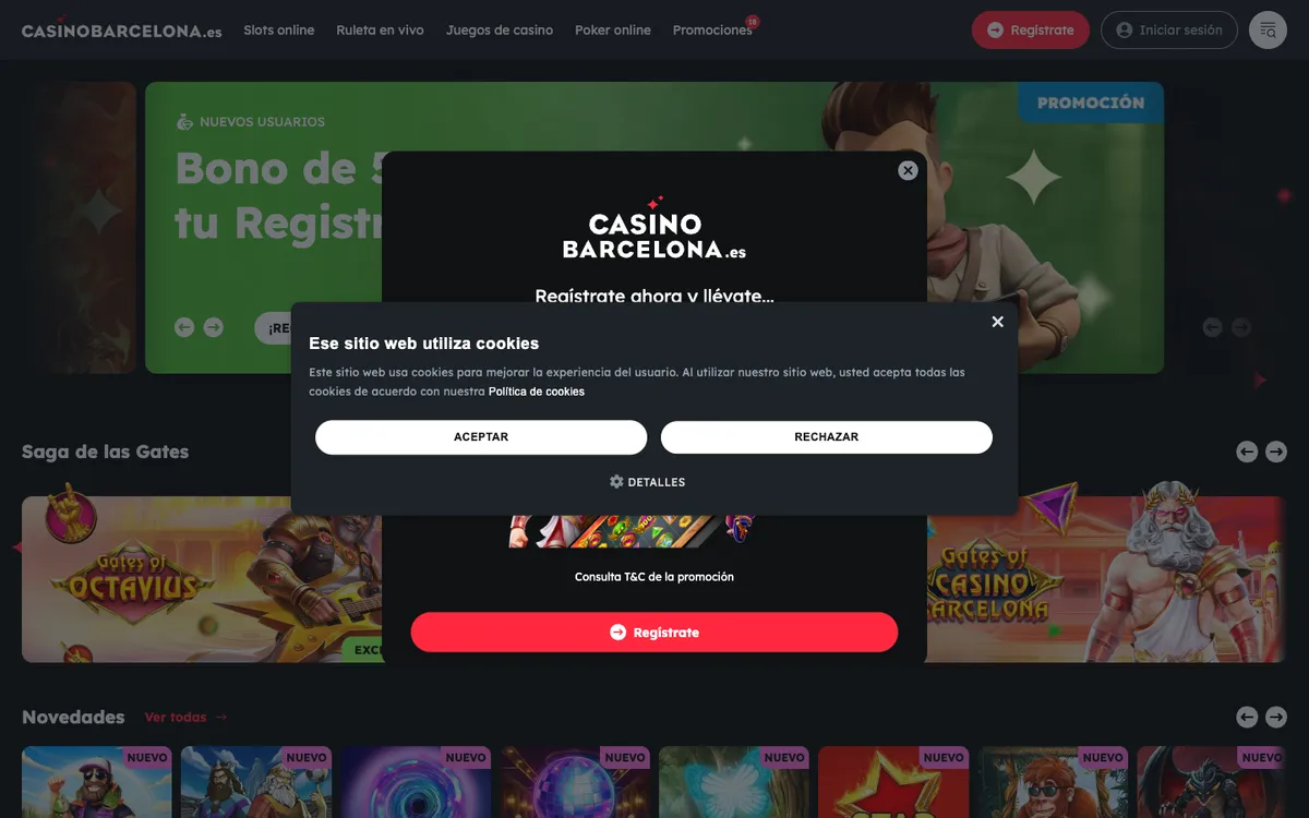Casino Barcelona.es — Home page, captured from Spain