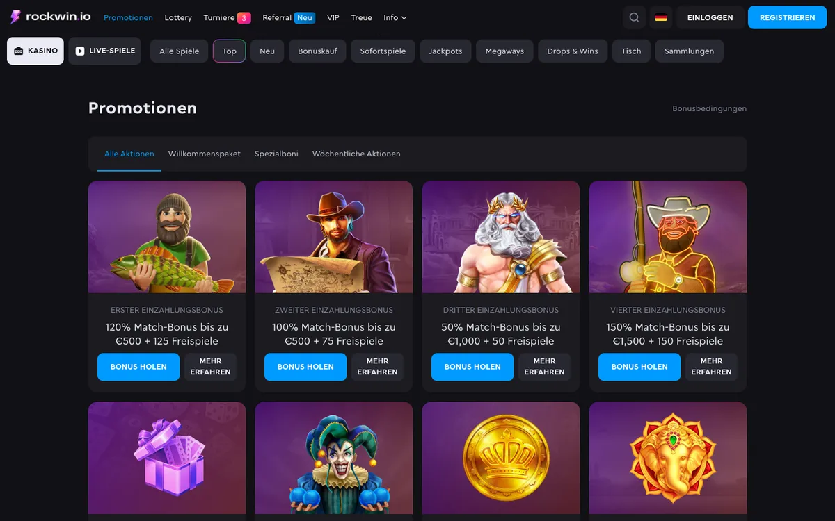 Rockwin Casino — Promotions, captured from Austria