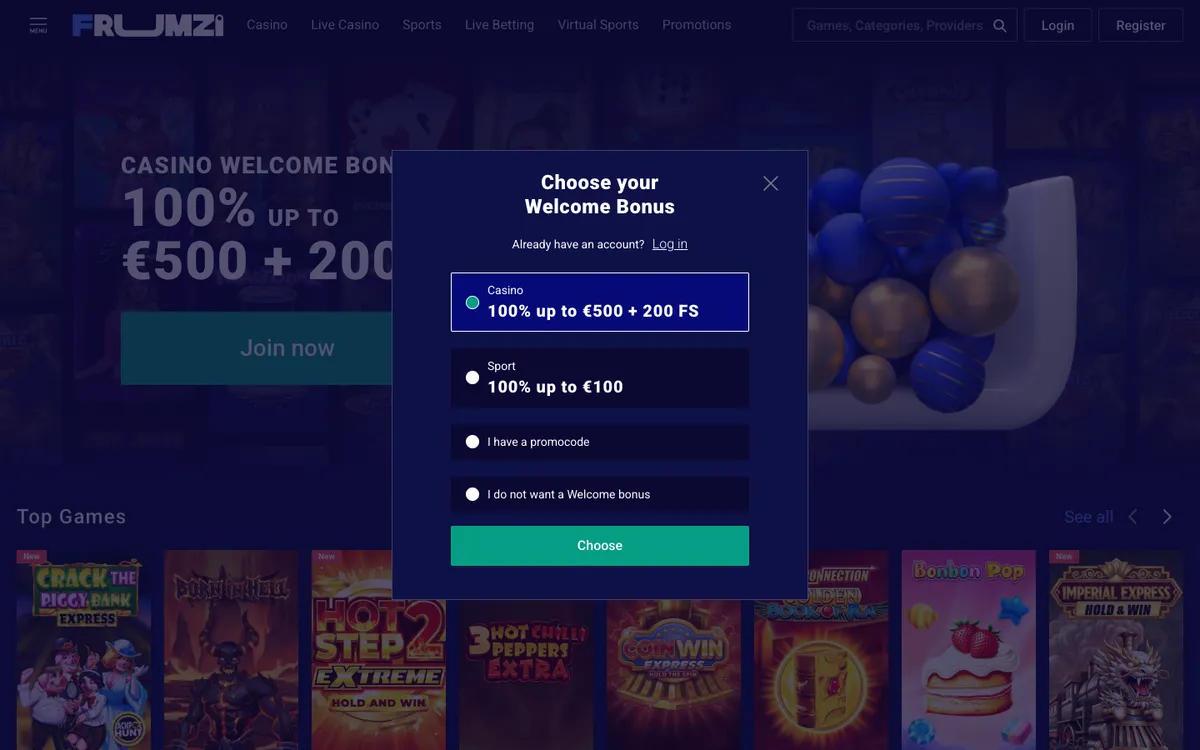 Frumzi Casino — «Платежи», снято из страны Южно-Африканская Республика