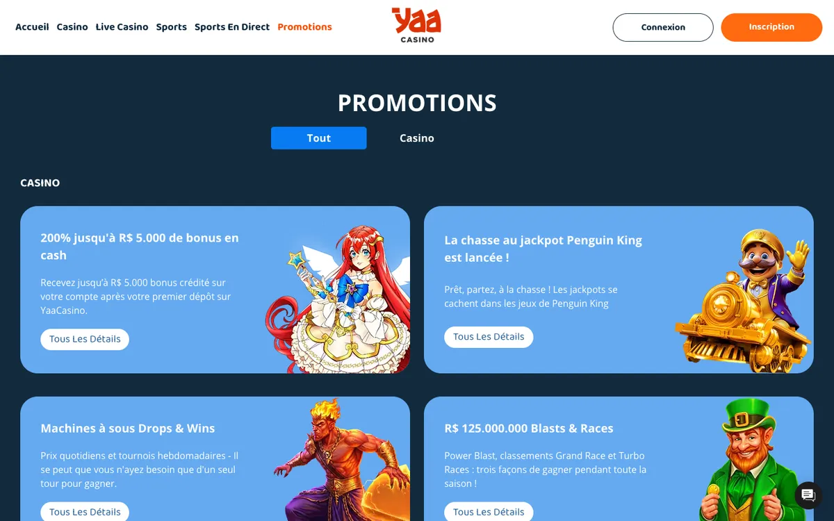 YaaCasino — Promotions, captured from France