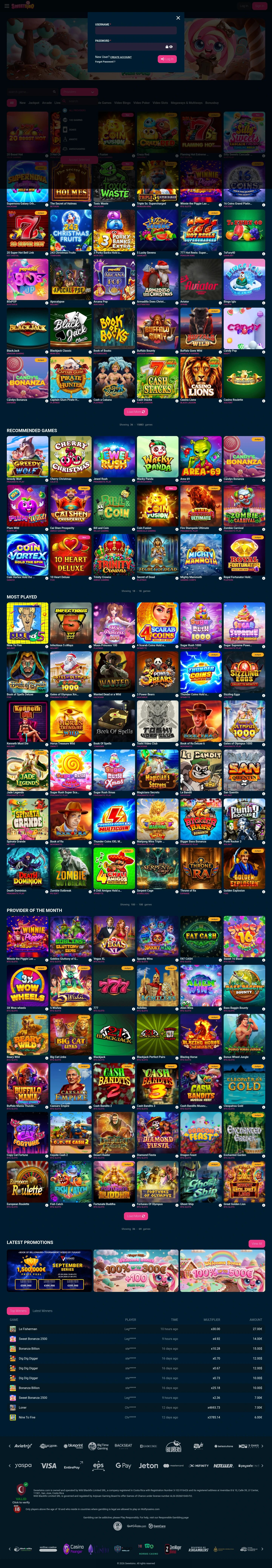 Sweetsino Casino — «Регистрация», снято из страны Португалия