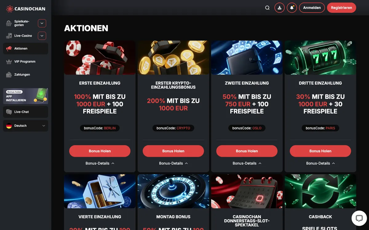 CasinoChan — Promotions, captured from Germany