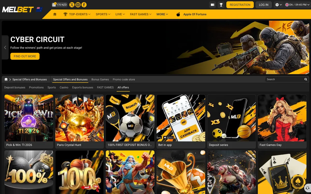 Melbet Casino — Promotions, captured from New Zealand