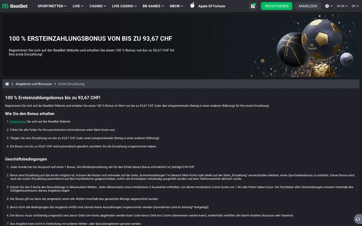 BeatBet Casino — Payments, captured from Switzerland