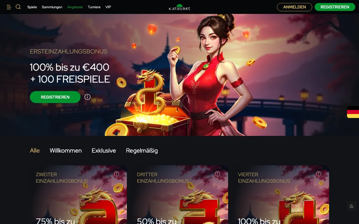 KatsuBet Casino — Promotions, captured from Germany