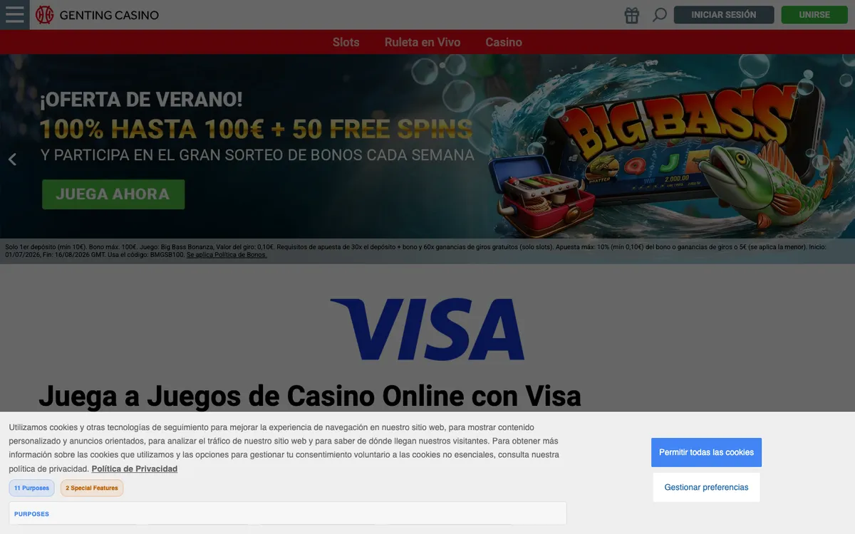 Genting Casino — «Платежи», снято из страны Испания