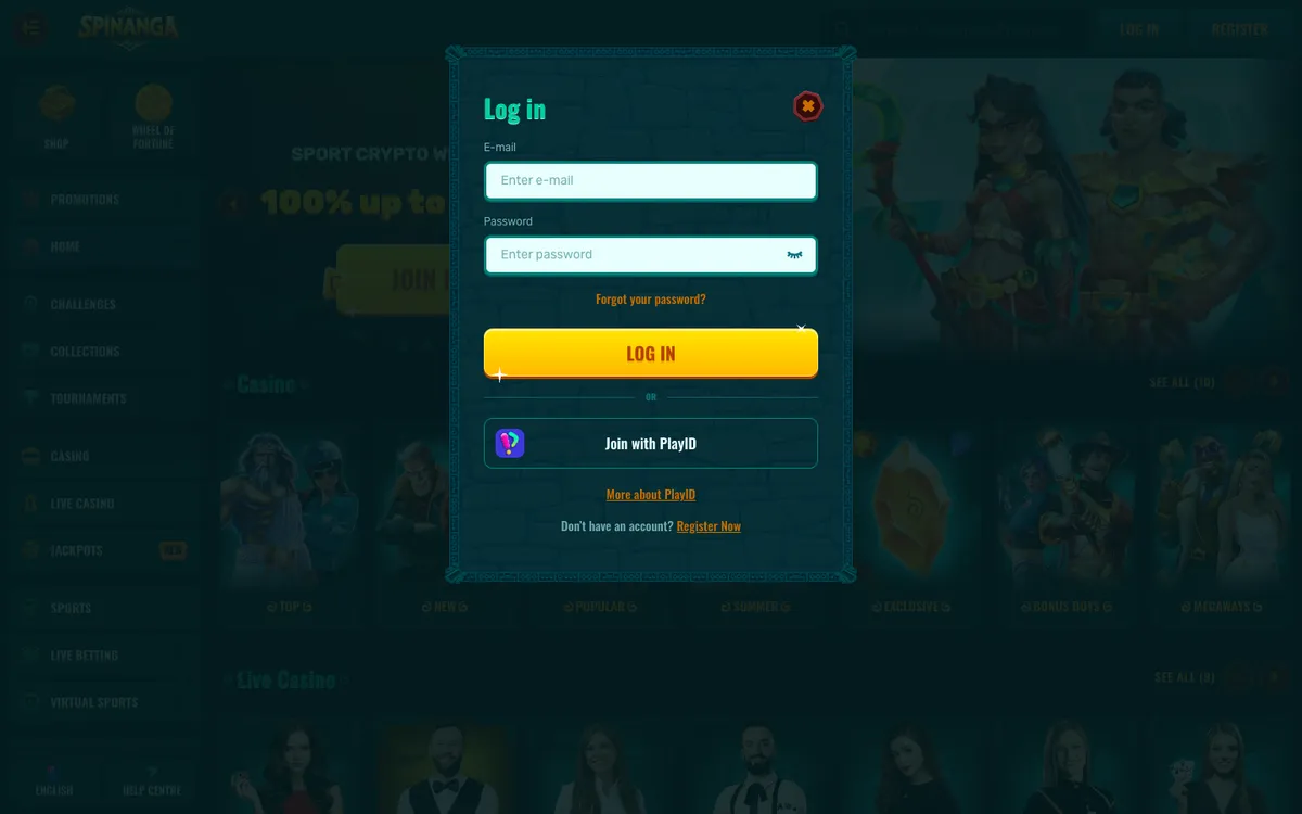 Spinanga Casino — Sign-up, captured from New Zealand