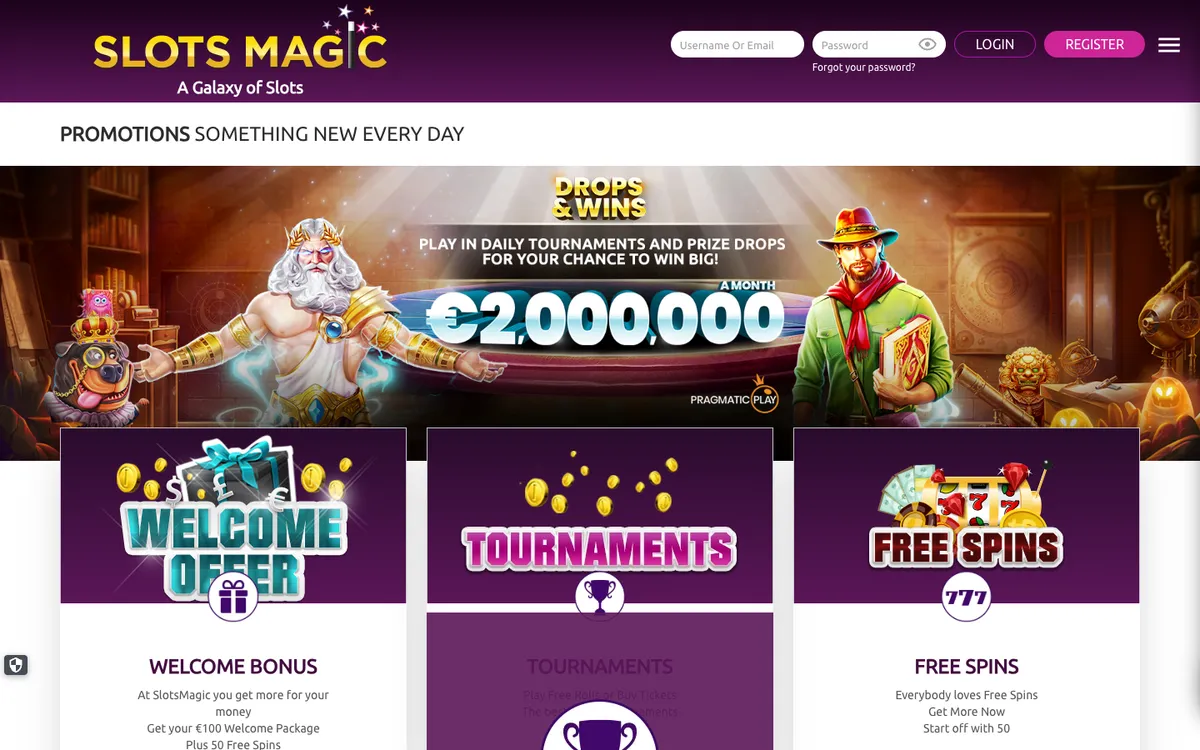 Slots Magic Casino — Promotions, captured from Australia