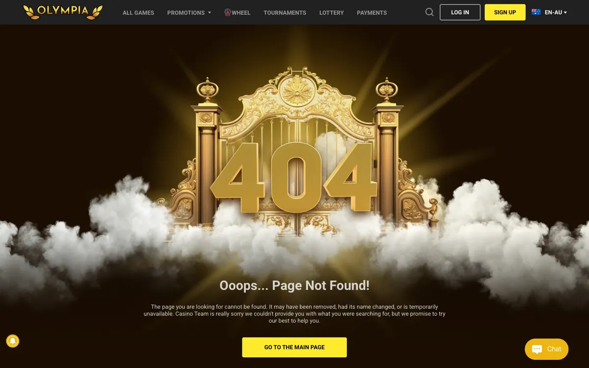 Olympia Casino — Home page, captured from Australia