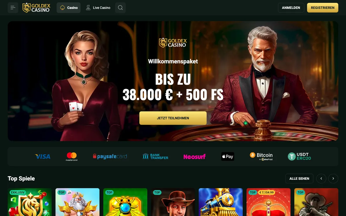 Goldex Casino — «Главная», снято из страны Германия