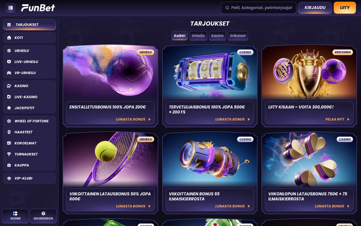 Funbet Casino — Promotions, captured from Finland
