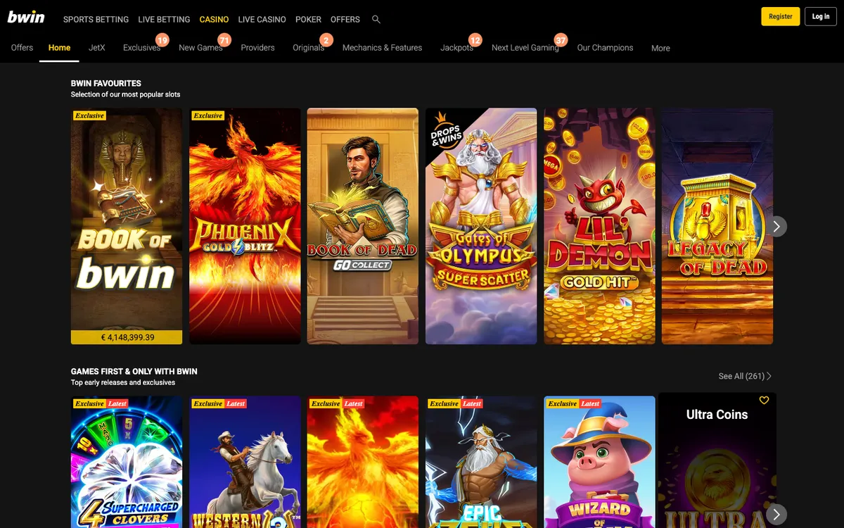 bwin Casino — «Главная», снято из страны Румыния