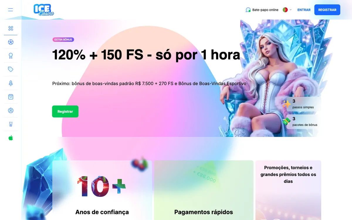 Ice Casino — Home page, captured from Brazil
