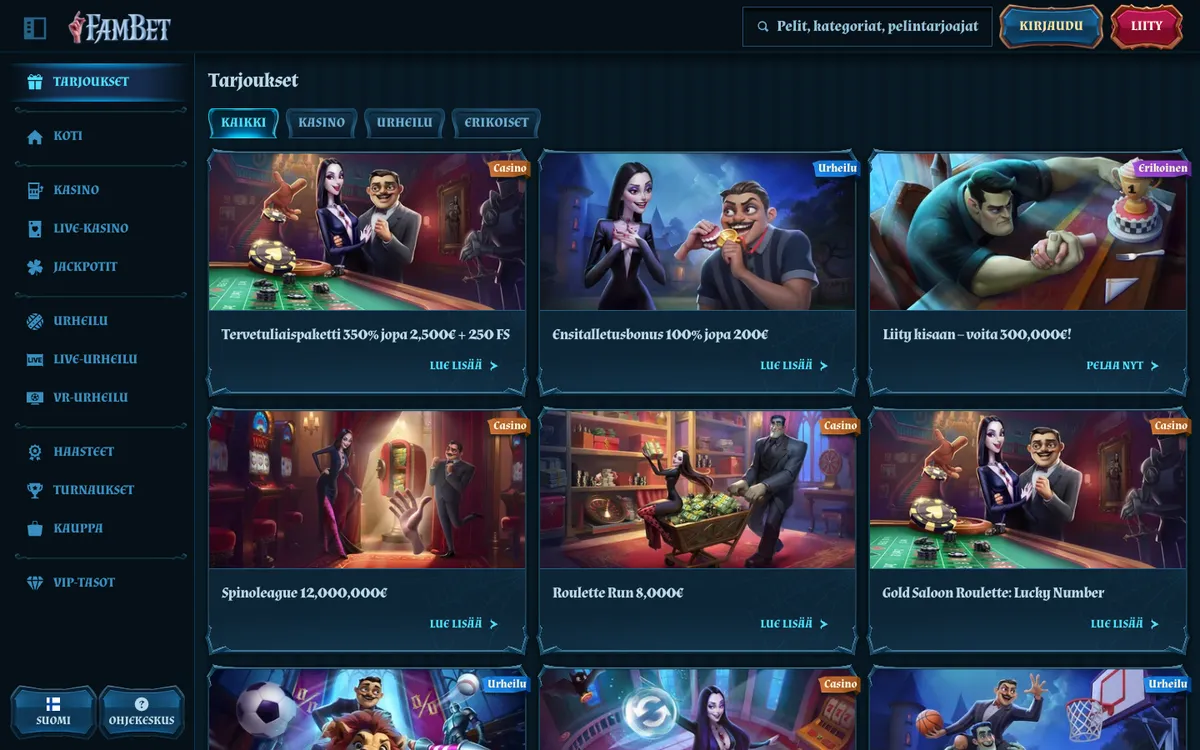 FamBet Casino — Promotions, captured from Finland