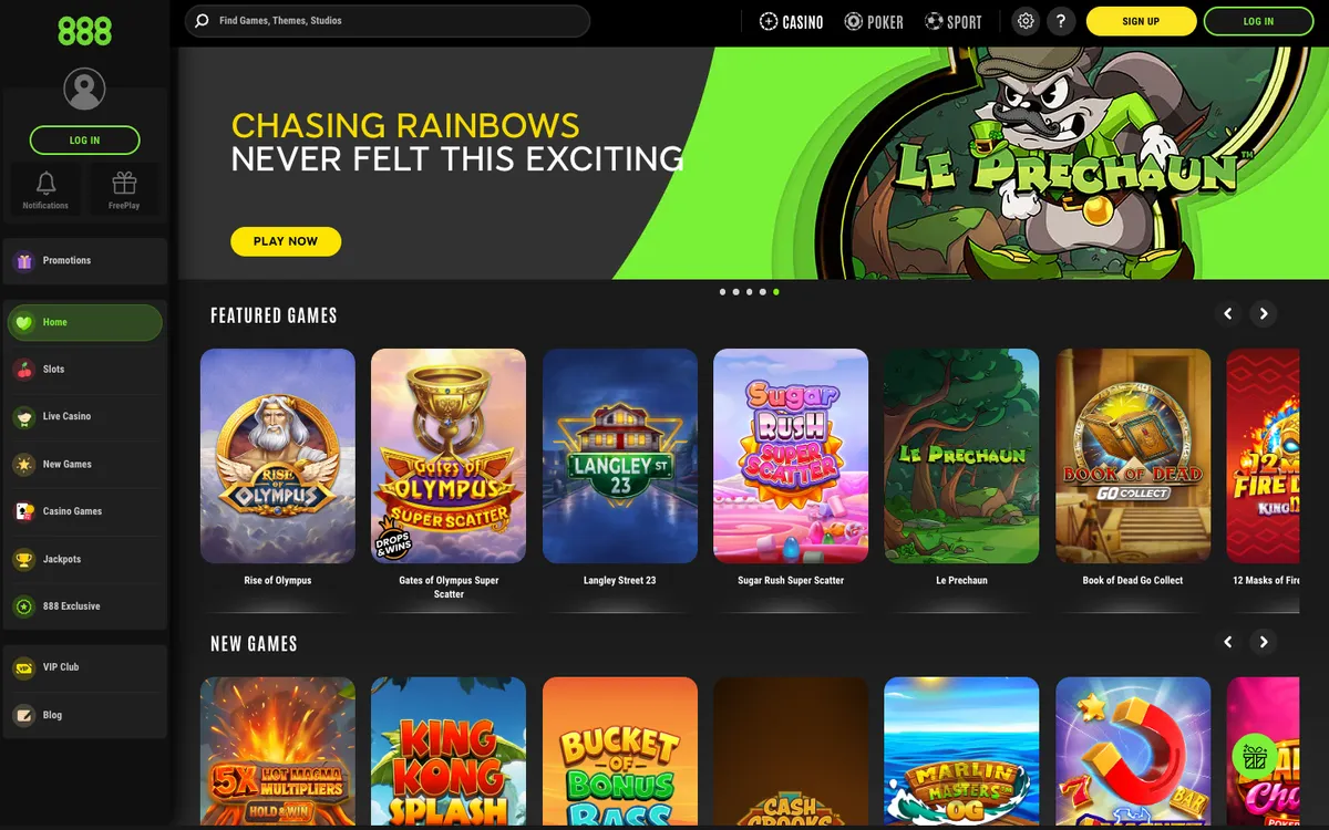 888 Casino — Home page, captured from Brazil