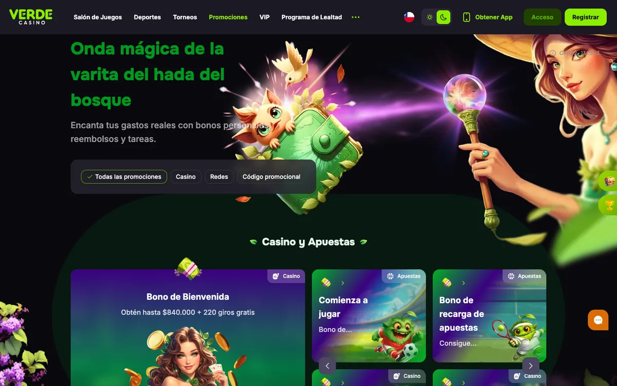 Verde Casino — Promotions, captured from Chile
