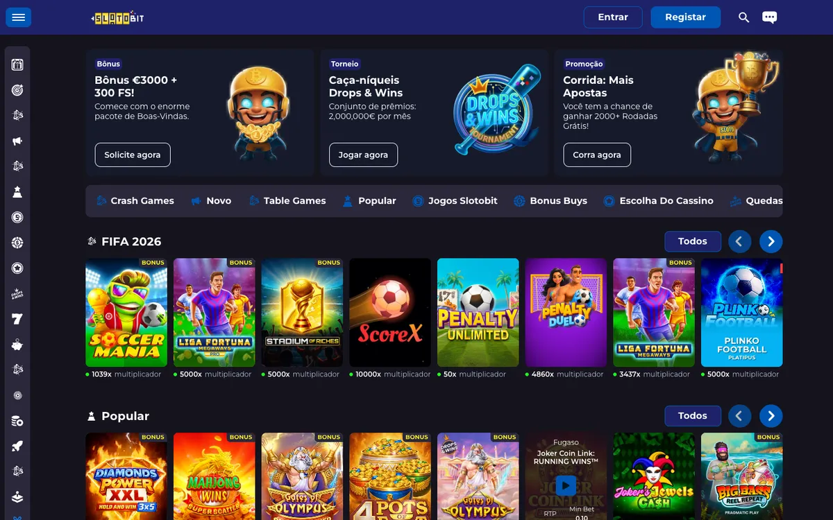 Slotobit Casino — «Главная», снято из страны Португалия