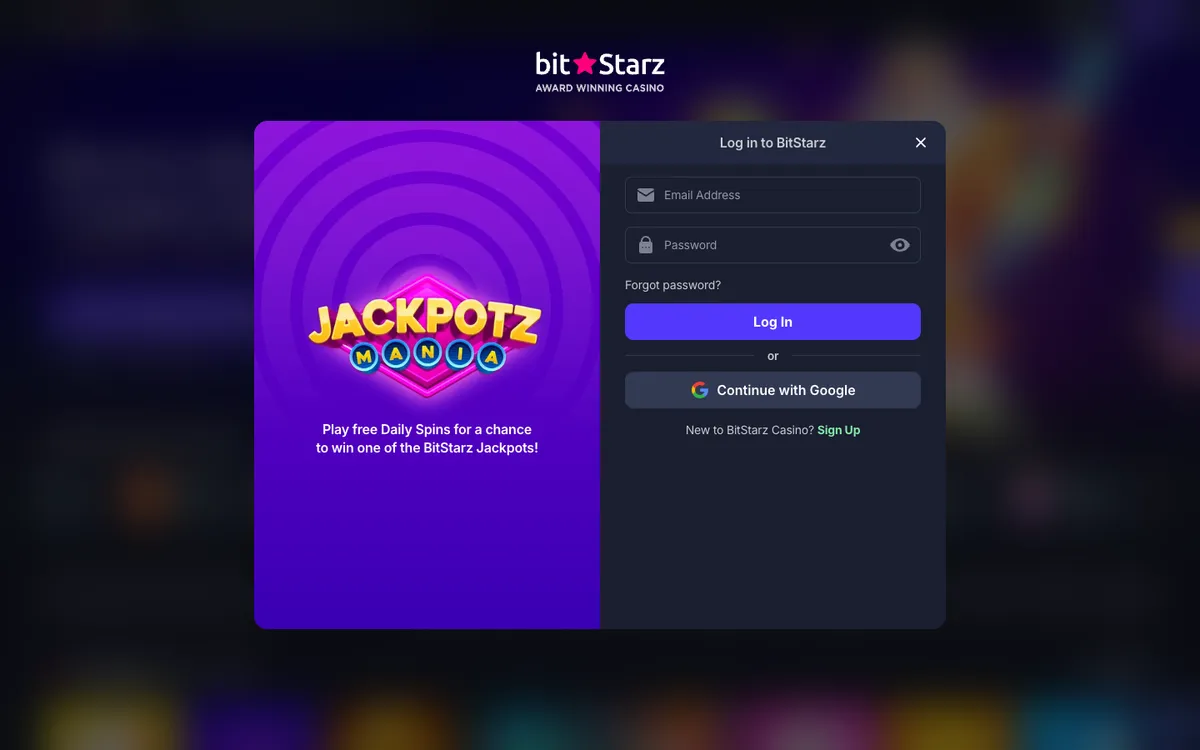 BitStarz Casino — Sign-up, captured from Australia