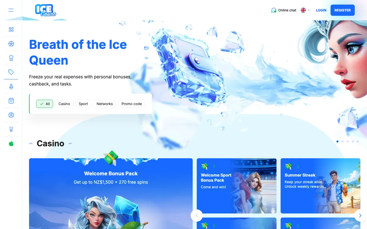 Ice Casino — Promotions, captured from New Zealand
