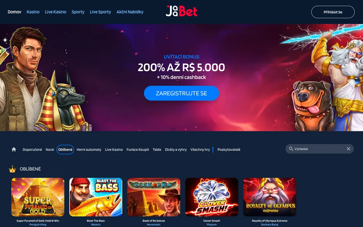 JaaBet Casino — Promotions, captured from Czechia