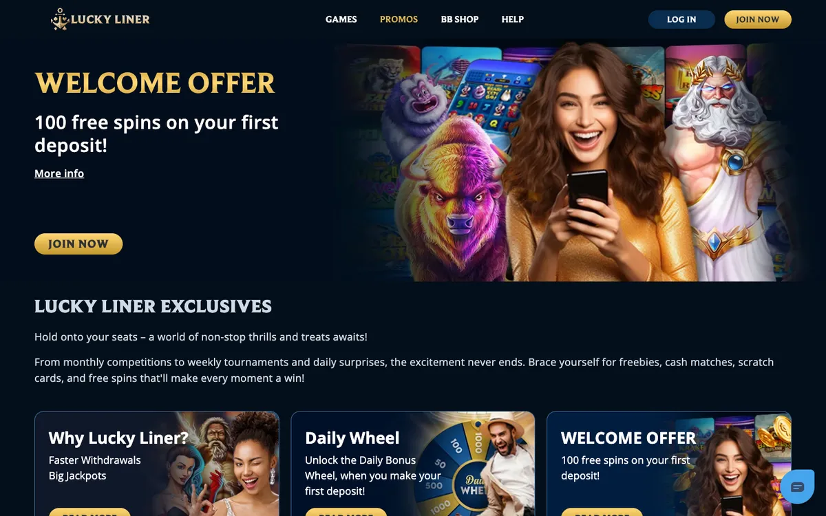 LuckyLiner Casino — Promotions, captured from Austria
