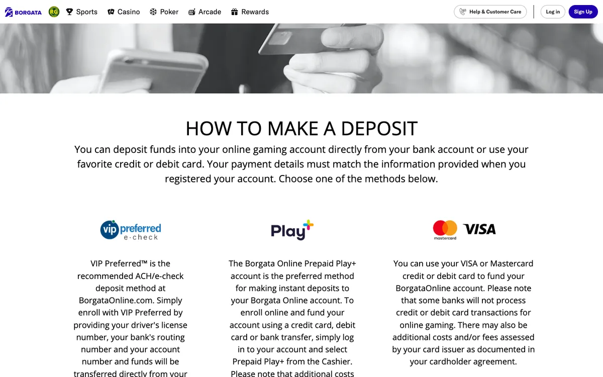 Borgata Online Casino USA — Payments, captured from United States