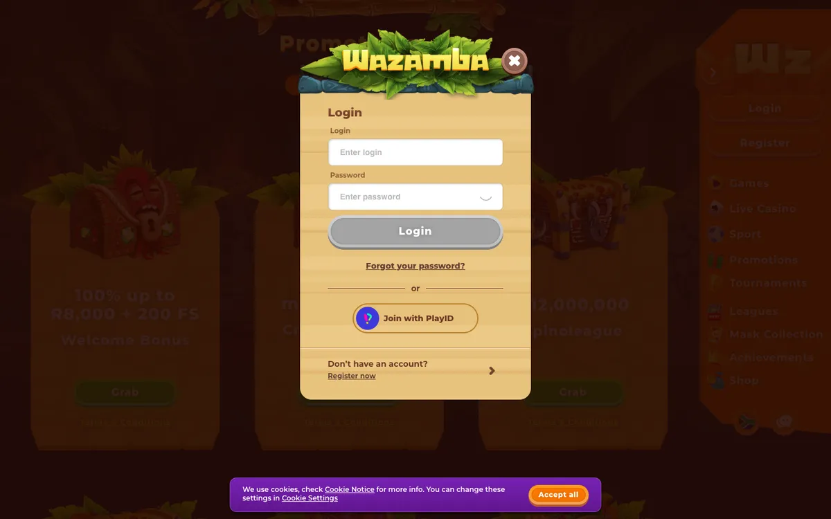 Casino Planet — Sign-up, captured from United Arab Emirates