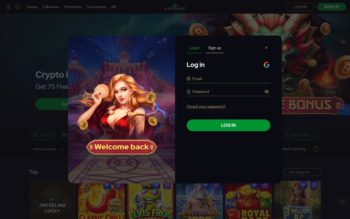 KatsuBet Casino — Sign-up, captured from New Zealand