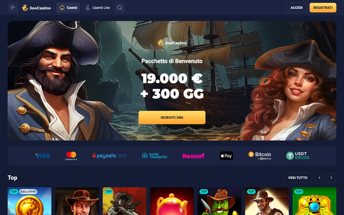 Joo Casino — «Главная», снято из страны Италия
