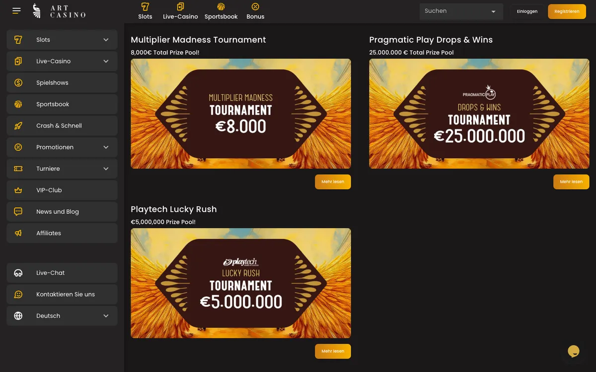 ArtCasino — Promotions, captured from Germany