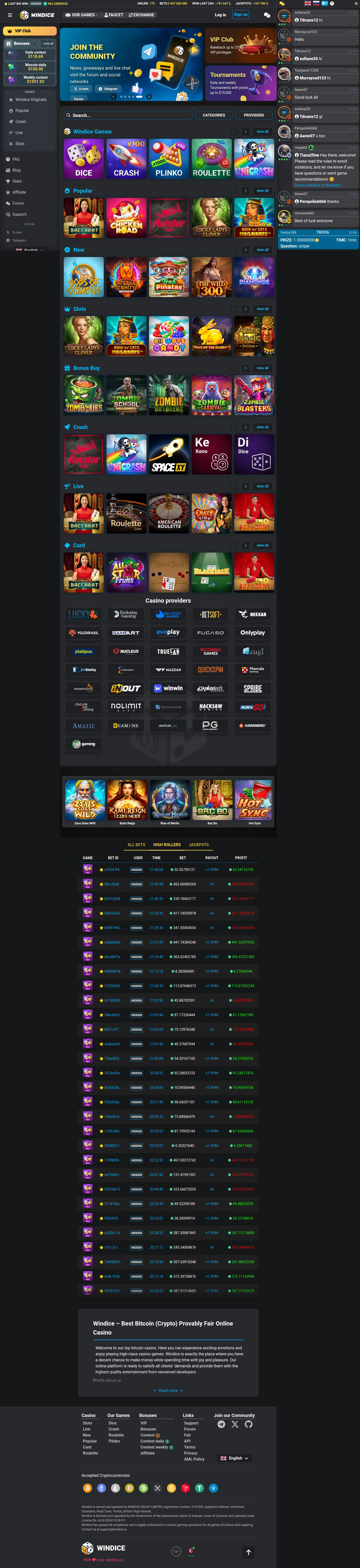 Windice — Home page, captured from Finland