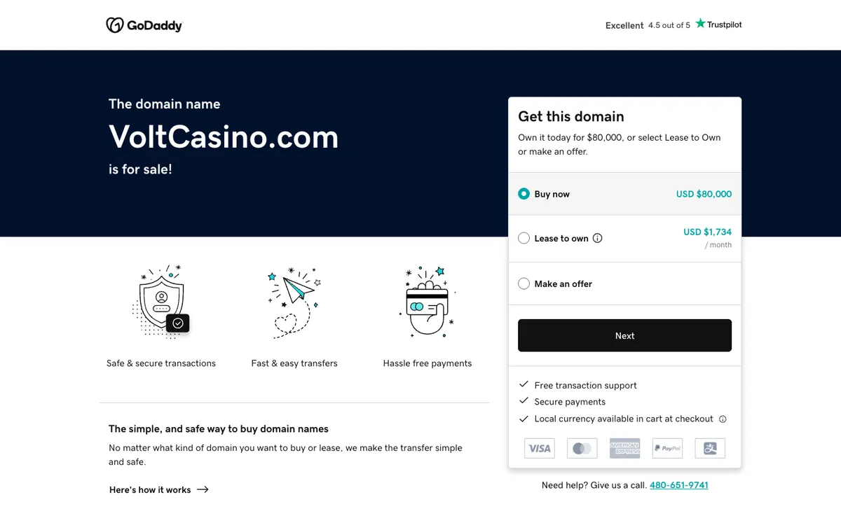VoltCasino — «Главная», снято из страны Новая Зеландия