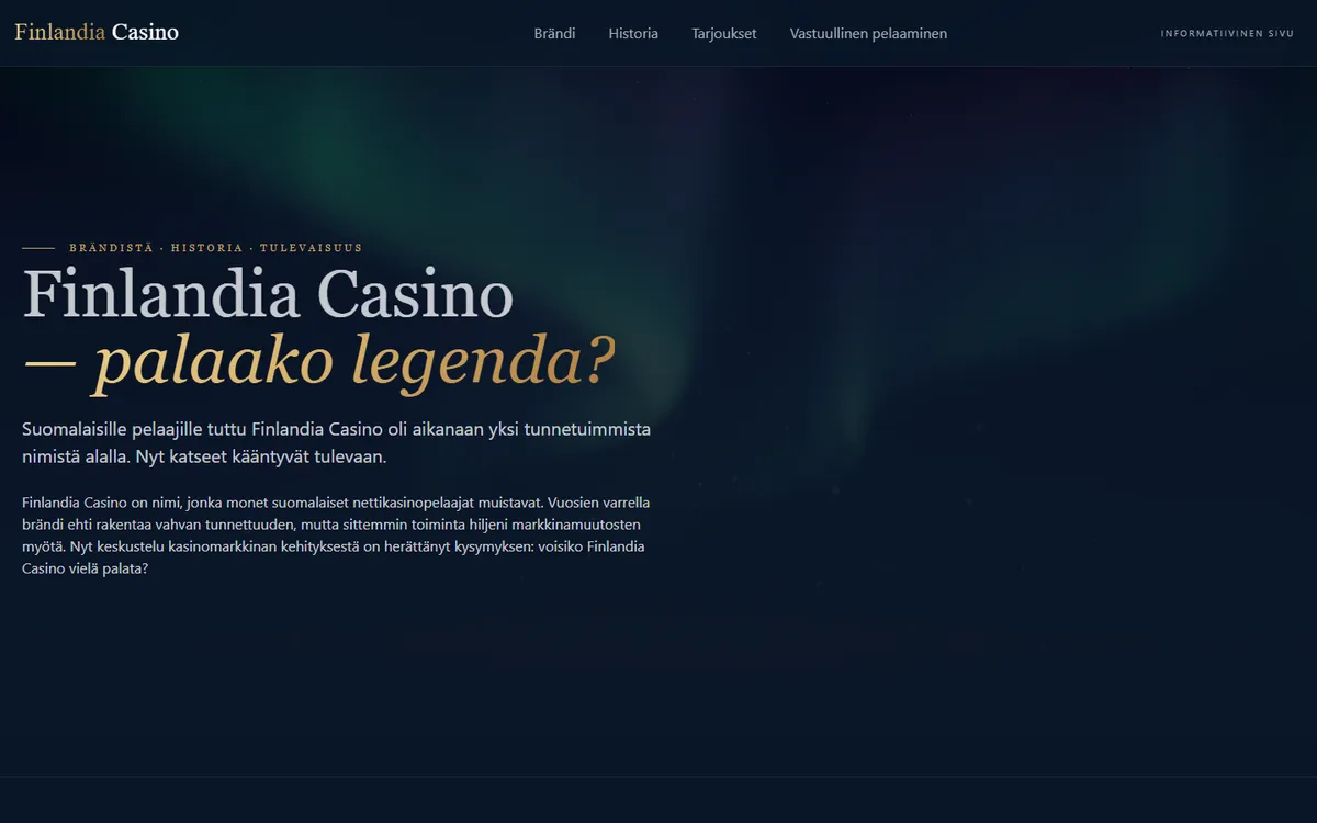 Finlandia Casino — «Главная», снято из страны Канада