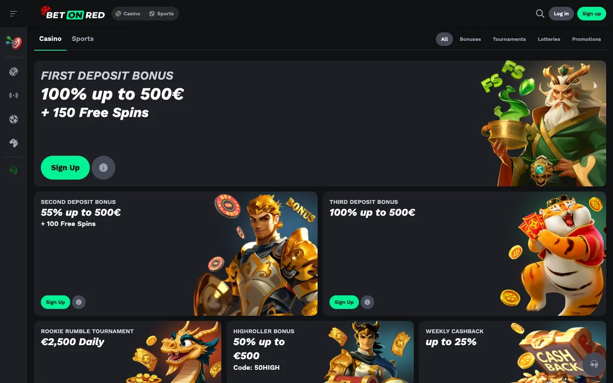 BetOnRed Casino — Promotions, captured from Slovenia