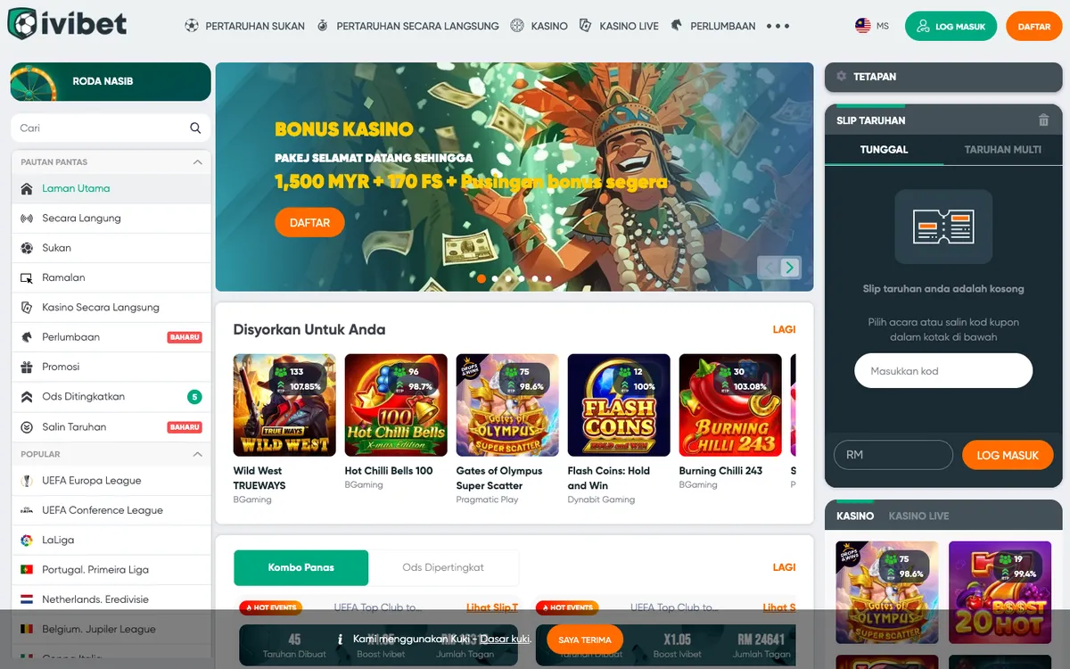 Ivibet Casino — «Акции», снято из страны Малайзия